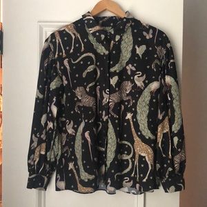 Zara Animal print blouse